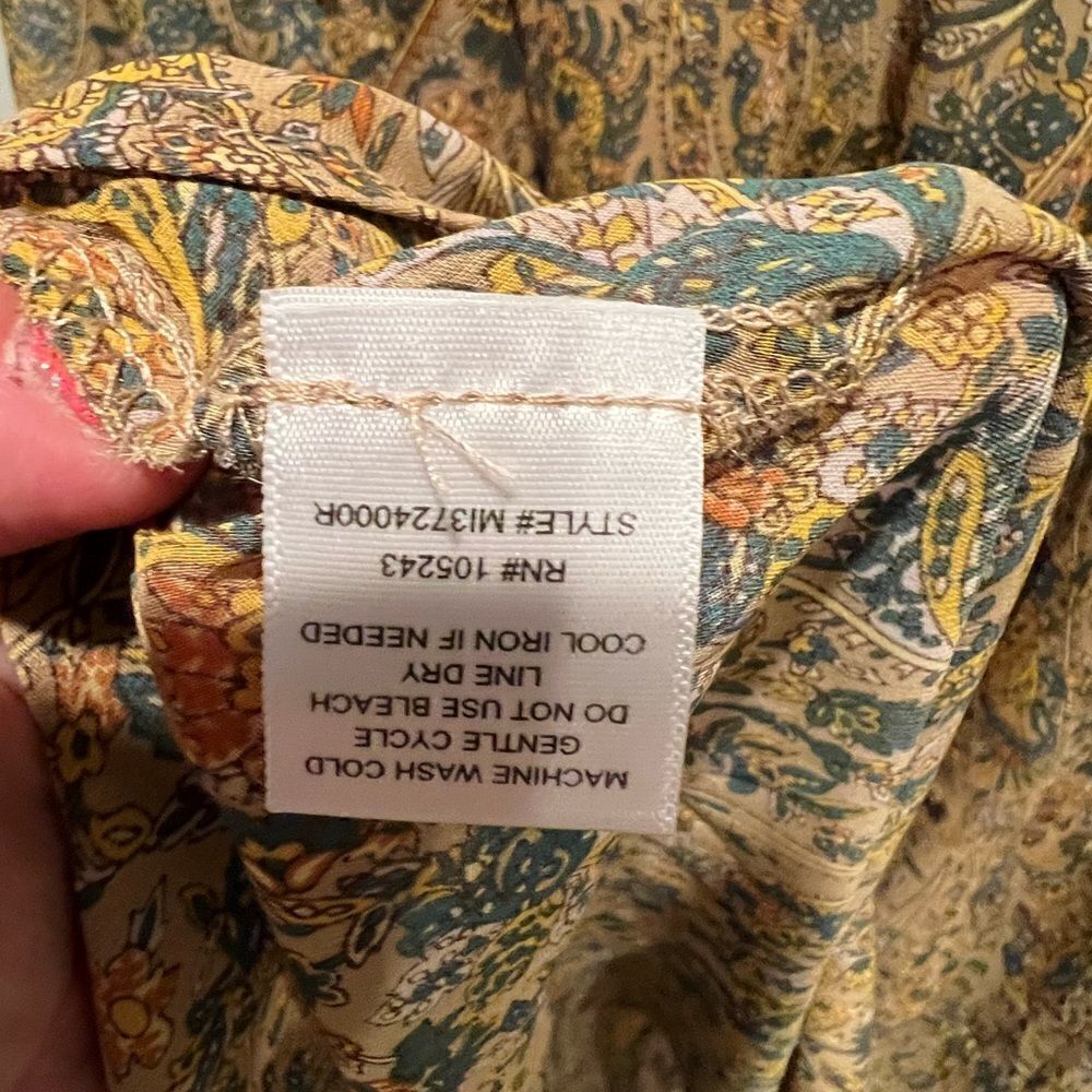 Bobeau‎ sheer boho blouse with floral print women’s size large - Picture 5 of 8